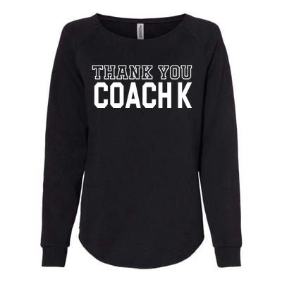 Thank You Coach K Basketball Womens California Wash Sweatshirt