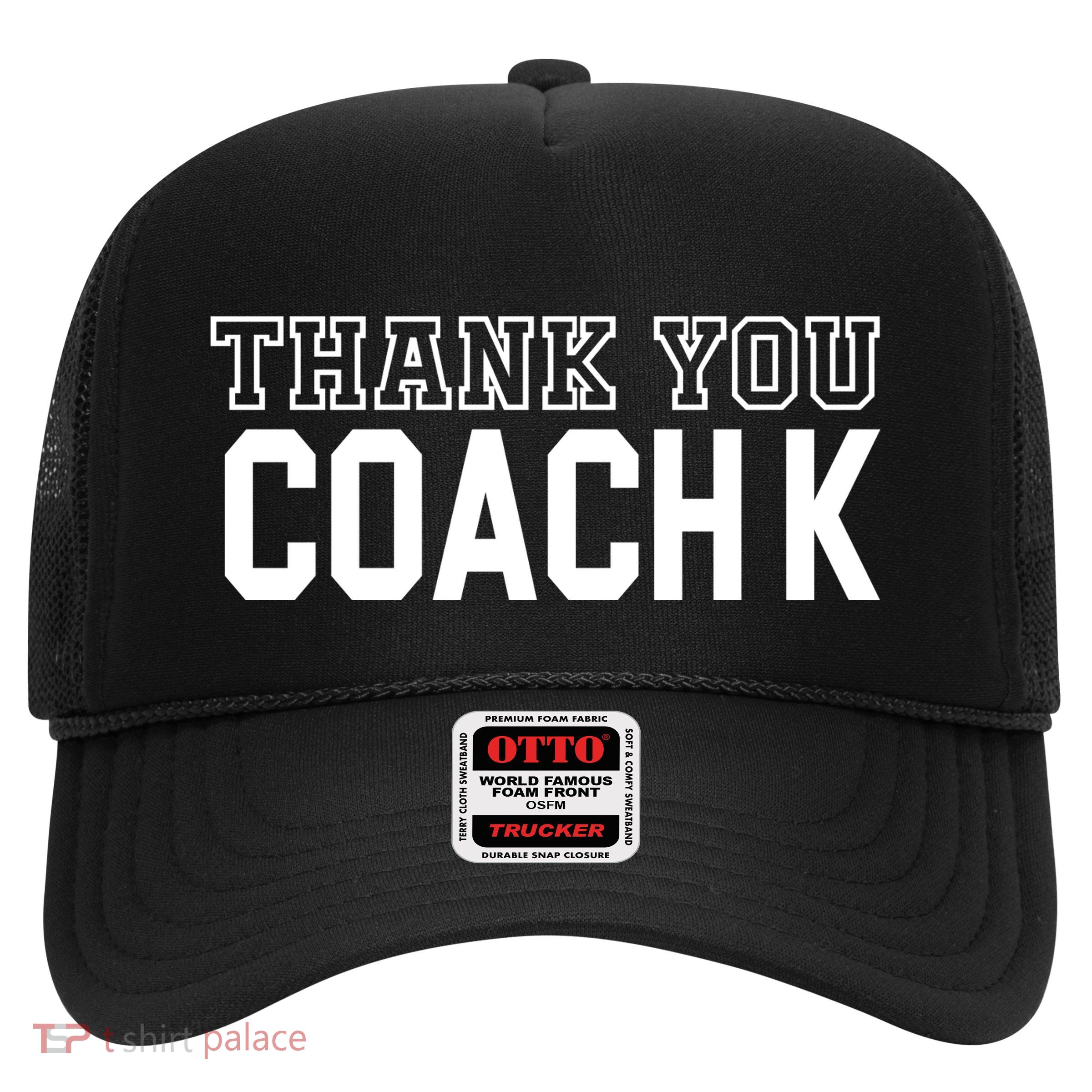 Thank You Coach K Basketball Trucker Hat