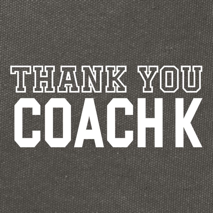 Thank You Coach K Basketball Cotton Canvas Backpack
