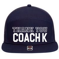 Thank You Coach K Basketball 7 Panel Mesh Trucker Snapback Hat