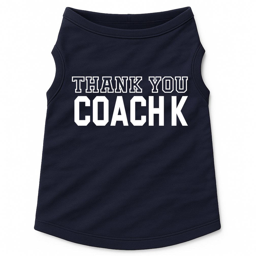 Thank You Coach K Basketball Doggie Tank