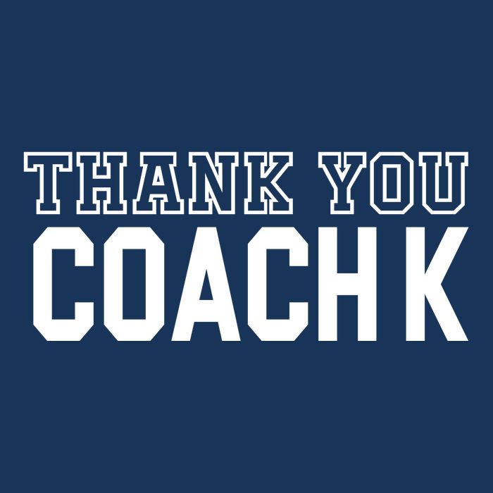 Thank You Coach K Basketball Drawstring Bag