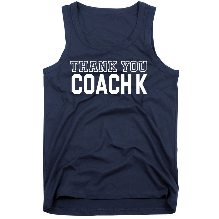 Thank You Coach K Basketball Tank Top