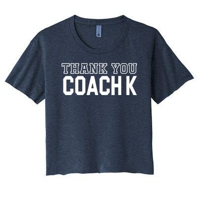 Thank You Coach K Basketball Women's Crop Top Tee