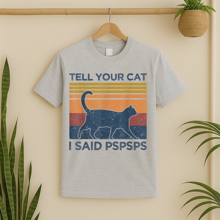 Tell Your Cat I Said Pspsps Cat Lover Vintage T-Shirt