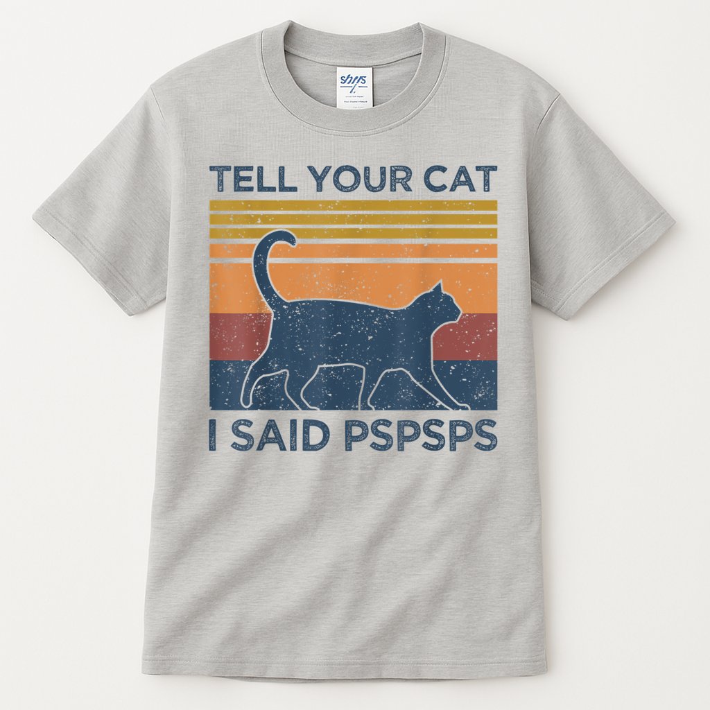 Tell Your Cat I Said Pspsps Cat Lover Vintage Tall T-Shirt