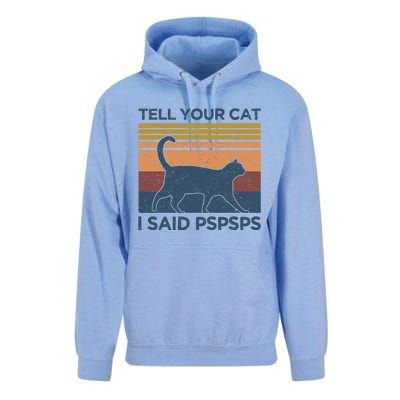 Tell Your Cat I Said Pspsps Cat Lover Vintage Unisex Surf Hoodie