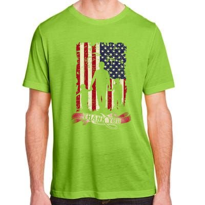 Thank You Daddy American Flag Fathers Day Present For Dad Cute Gift Adult ChromaSoft Performance T-Shirt