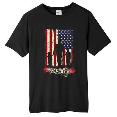 Thank You Daddy American Flag Fathers Day Present For Dad Cute Gift Tall Fusion ChromaSoft Performance T-Shirt