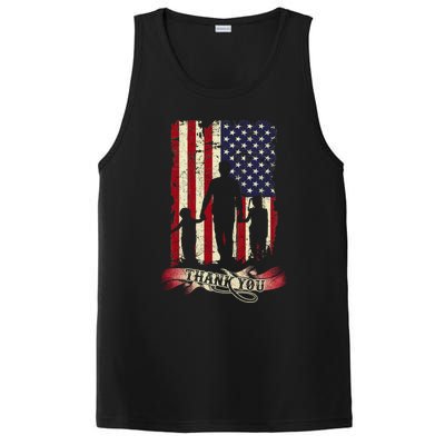 Thank You Daddy American Flag Fathers Day Present For Dad Cute Gift PosiCharge Competitor Tank