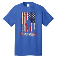 Thank You Daddy American Flag Fathers Day Present For Dad Cute Gift Tall T-Shirt