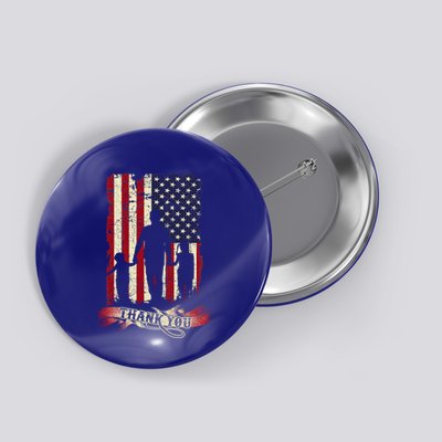 Thank You Daddy American Flag Fathers Day Present For Dad Cute Gift Button
