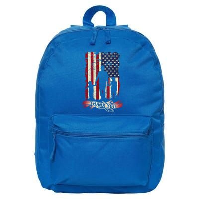 Thank You Daddy American Flag Fathers Day Present For Dad Cute Gift 16 in Basic Backpack