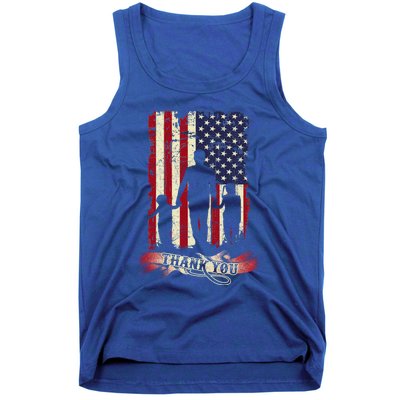 Thank You Daddy American Flag Fathers Day Present For Dad Cute Gift Tank Top