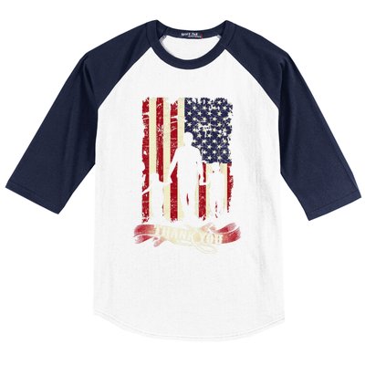 Thank You Daddy American Flag Fathers Day Present For Dad Cute Gift Baseball Sleeve Shirt