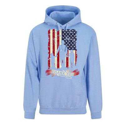 Thank You Daddy American Flag Fathers Day Present For Dad Cute Gift Unisex Surf Hoodie