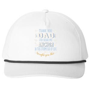 Thank You Dad For Being My Anchor Funny Dad For Fathers Day Funny Gift Snapback Five-Panel Rope Hat