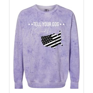 Tell Your Dog I Said Hi Grey Style American Flag Colorblast Crewneck Sweatshirt