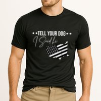 Tell Your Dog I Said Hi Grey Style American Flag Cooling Performance Crew T-Shirt