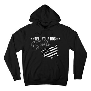 Tell Your Dog I Said Hi Grey Style American Flag Hoodie