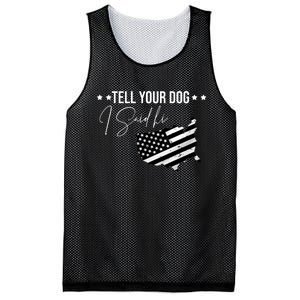 Tell Your Dog I Said Hi Grey Style American Flag Mesh Reversible Basketball Jersey Tank