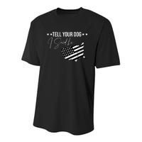 Tell Your Dog I Said Hi Grey Style American Flag Youth Performance Sprint T-Shirt