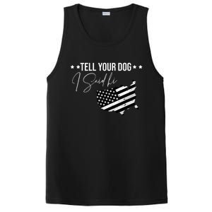 Tell Your Dog I Said Hi Grey Style American Flag PosiCharge Competitor Tank