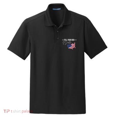 Tell Your Dog I Said Hi US American Flag Dry Zone Grid Polo