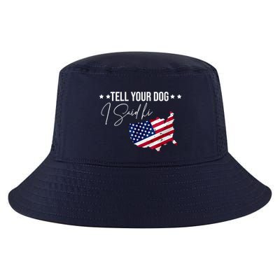 Tell Your Dog I Said Hi US American Flag Cool Comfort Performance Bucket Hat