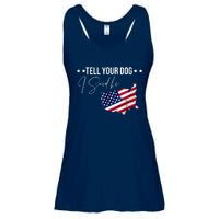 Tell Your Dog I Said Hi US American Flag Ladies Essential Flowy Tank