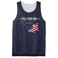 Tell Your Dog I Said Hi US American Flag Mesh Reversible Basketball Jersey Tank