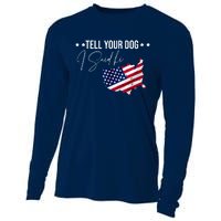 Tell Your Dog I Said Hi US American Flag Cooling Performance Long Sleeve Crew