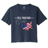 Tell Your Dog I Said Hi US American Flag Women's Crop Top Tee