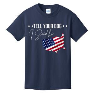 Tell Your Dog I Said Hi US American Flag Kids T-Shirt