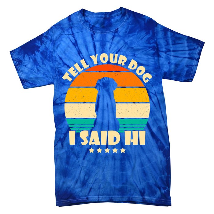Tell Your Dog I Said Hi Funny Retro Tie-Dye T-Shirt