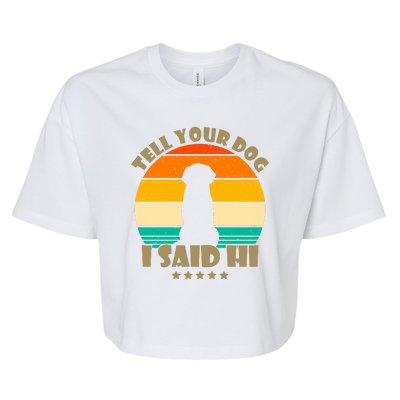 Tell Your Dog I Said Hi Funny Retro Bella+Canvas Jersey Crop Tee