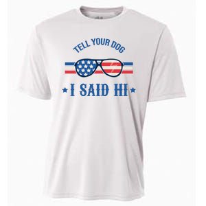 Tell Your Dog I Said Hi Funny USA Retro Shades Cooling Performance Crew T-Shirt