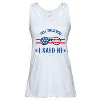 Tell Your Dog I Said Hi Funny USA Retro Shades Ladies Essential Flowy Tank