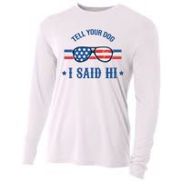 Tell Your Dog I Said Hi Funny USA Retro Shades Cooling Performance Long Sleeve Crew