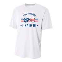 Tell Your Dog I Said Hi Funny USA Retro Shades Youth Performance Sprint T-Shirt