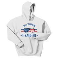 Tell Your Dog I Said Hi Funny USA Retro Shades Kids Hoodie