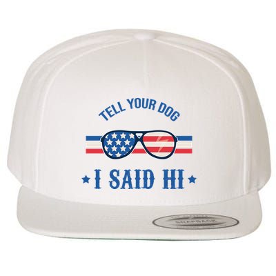 Tell Your Dog I Said Hi Funny USA Retro Shades Wool Snapback Cap