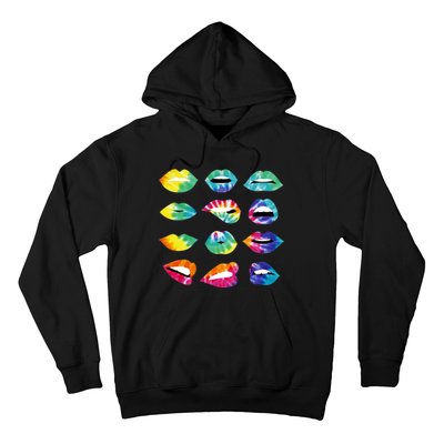 Tye Dye Colorful Hippy Lips Hoodie