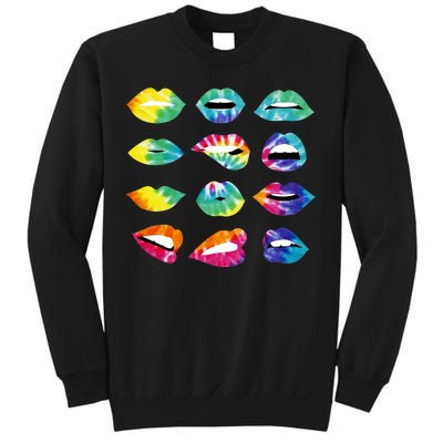 Tye Dye Colorful Hippy Lips Sweatshirt