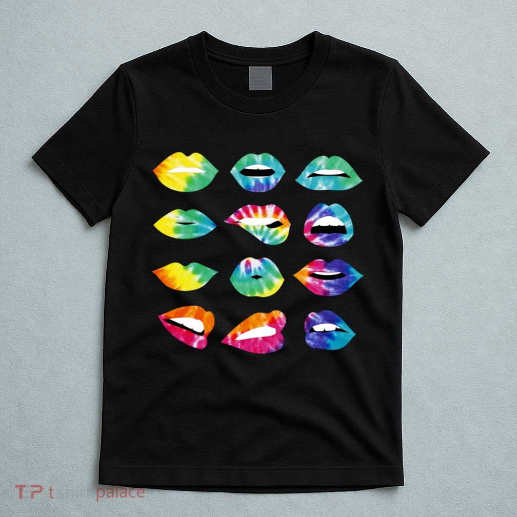 Tye Dye Colorful Hippy Lips T-Shirt