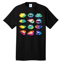 Tye Dye Colorful Hippy Lips Tall T-Shirt