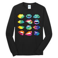 Tye Dye Colorful Hippy Lips Tall Long Sleeve T-Shirt