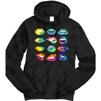 Tye Dye Colorful Hippy Lips Tie Dye Hoodie