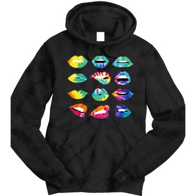 Tye Dye Colorful Hippy Lips Tie Dye Hoodie