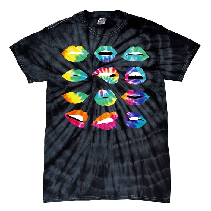 Tye Dye Colorful Hippy Lips Tie-Dye T-Shirt